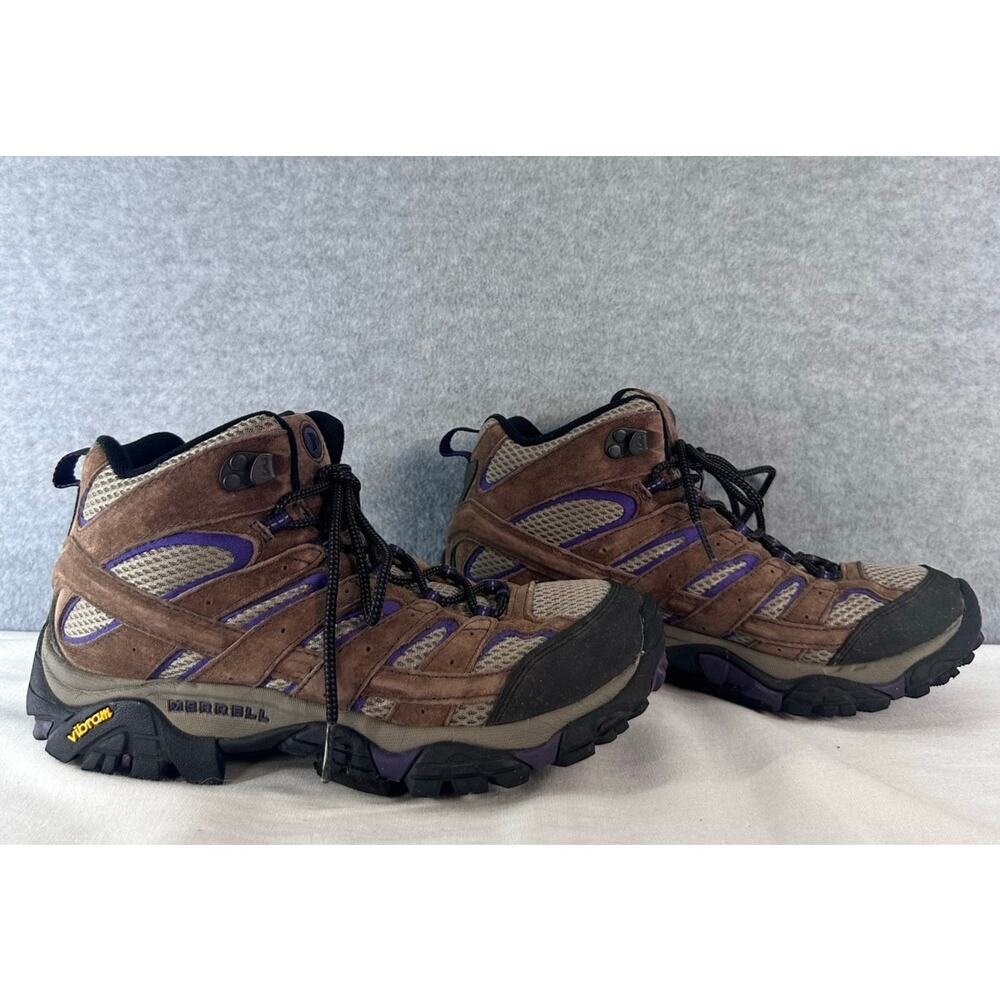 Merrell Women's sz 10 Moab 2 Mid Ventilator Hiking Boot Bracken/Purple Outdoors